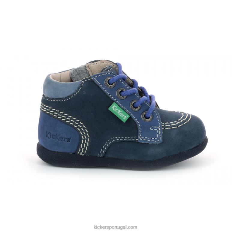 Kickers babystan zip azul marinho tricolor V24TH924 crianças - Image 3