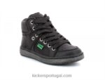 Kickers baixo preto brilhante V24TH959 crianças