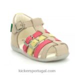 Kickers bigfor bege rosa amarelo V24TH494 crianças