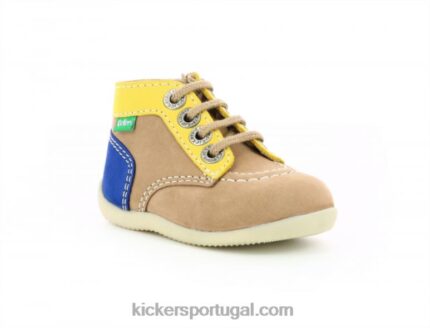 Kickers bonzip-2 bege claro V24TH885 crianças