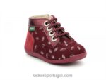 Kickers bonzip-2 bordô estampado V24TH770 crianças