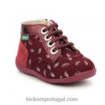 Kickers bonzip-2 bordô estampado V24TH770 crianças