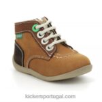 Kickers bonzip-2 camel brown tricolor V24TH780 crianças