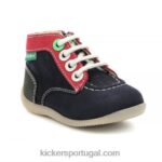 Kickers bonzip-2 marinho vermelho verde V24TH778 crianças