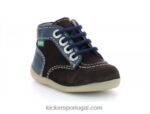 Kickers bonzip-2 marrom escuro marinho V24TH773 crianças