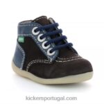 Kickers bonzip-2 marrom escuro marinho V24TH773 crianças