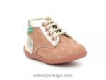 Kickers bonzip-2 ouro rosa impresso V24TH766 crianças
