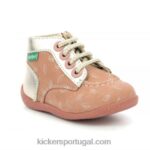 Kickers bonzip-2 ouro rosa impresso V24TH766 crianças