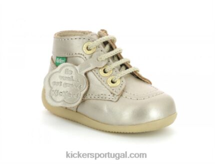 Kickers bonzip-2 ouro V24TH883 crianças