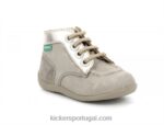Kickers bonzip-2 taupe dourado impresso V24TH772 crianças