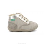 Kickers bonzip-2 taupe dourado impresso V24TH772 crianças - Image 3