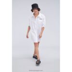 Kickers camisa vestido branco V24TH1049 unissex - Image 3