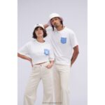 Kickers camiseta de bolso bege V24TH1061 unissex - Image 3