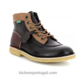 Kickers chute lenda preto camelo marrom V24TH277 mulheres