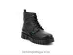 Kickers chute preto fabuloso V24TH210 mulheres