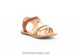 Kickers diamante ouro camelo leopardo V24TH498 crianças