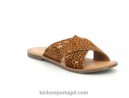 Kickers diaz-2 camelo ouro preto manchado V24TH110 mulheres