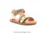 Kickers diazz bege leopardo rosa V24TH601 crianças