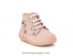 Kickers flor rosa bonzip-2 V24TH765 crianças