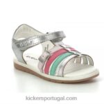 Kickers gilianna prata rosa vermelha V24TH480 crianças