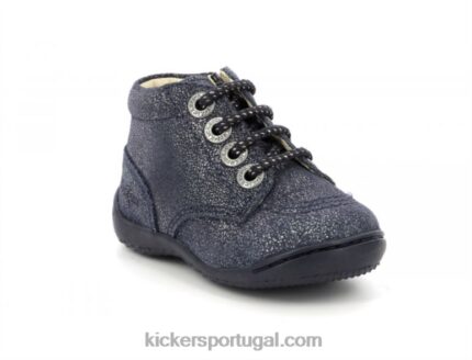 Kickers gulyflow azul marinho metalizado V24TH894 crianças