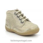 Kickers gulyflow bege metalizado V24TH893 crianças