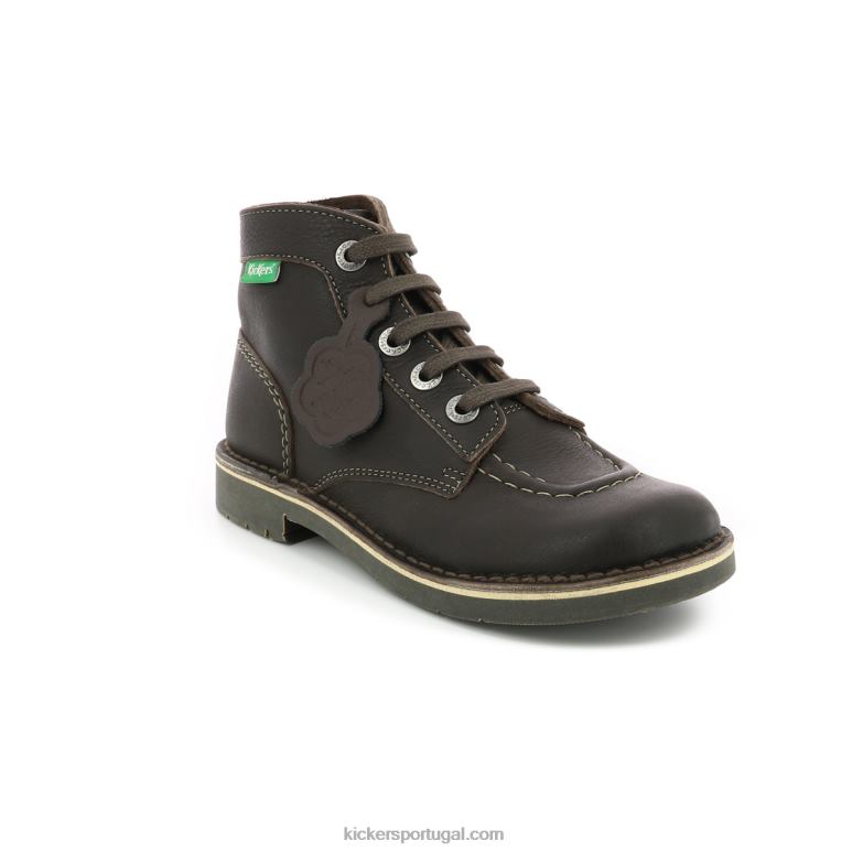 Kickers kick col dk brown wh permanente de costura V24TH222 mulheres - Image 2