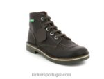 Kickers kick col dk brown wh permanente de costura V24TH222 mulheres