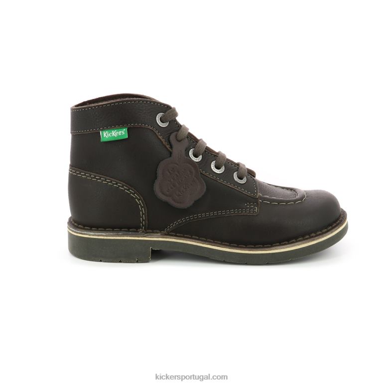 Kickers kick col dk brown wh permanente de costura V24TH222 mulheres - Image 3