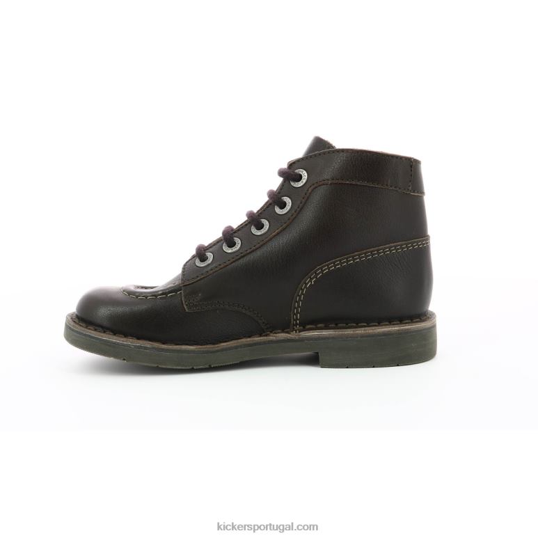 Kickers kick col dk brown wh permanente de costura V24TH222 mulheres - Image 5