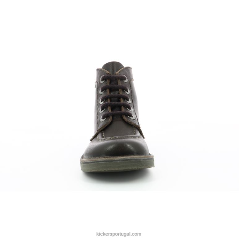 Kickers kick col dk brown wh permanente de costura V24TH222 mulheres - Image 6