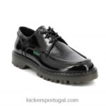 Kickers kick decklow patente preto V24TH146 mulheres