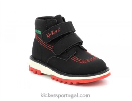 Kickers kickfun preto brilhante V24TH811 crianças