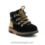 Kickers kicknature preto amarelo V24TH815 crianças