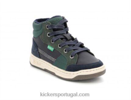 Kickers kickosta verde marinho V24TH962 crianças