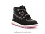 Kickers kickrally20 preto rosa V24TH820 crianças