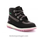 Kickers kickrally20 preto rosa V24TH820 crianças
