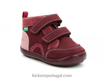 Kickers kinop borgonha rosa tricolor V24TH928 crianças