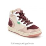 Kickers leopardo rosa bordô kicklax V24TH946 crianças