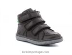 Kickers lohan preto brilhante V24TH949 crianças