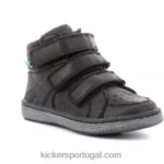 Kickers lohan preto brilhante V24TH949 crianças