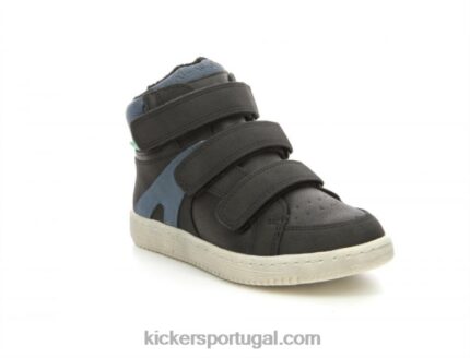 Kickers lohan preto brilhante V24TH958 crianças