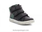 Kickers lohan preto verde V24TH954 crianças