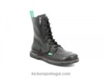 Kickers meetickzip liso preto V24TH237 mulheres