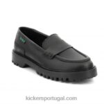 Kickers mocassim preto V24TH183 mulheres