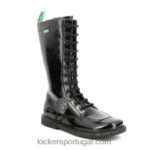 Kickers patente negra meetkiknew V24TH291 mulheres