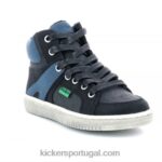 Kickers preto brilhante baixo V24TH975 crianças