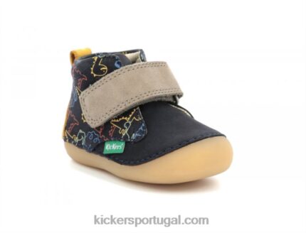 Kickers sabio dinos amarelo marinho V24TH922 crianças