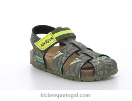 Kickers sosummer caqui amarelo estampado V24TH489 crianças