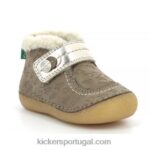 Kickers tão schuss taupe ouro fantasia V24TH826 crianças